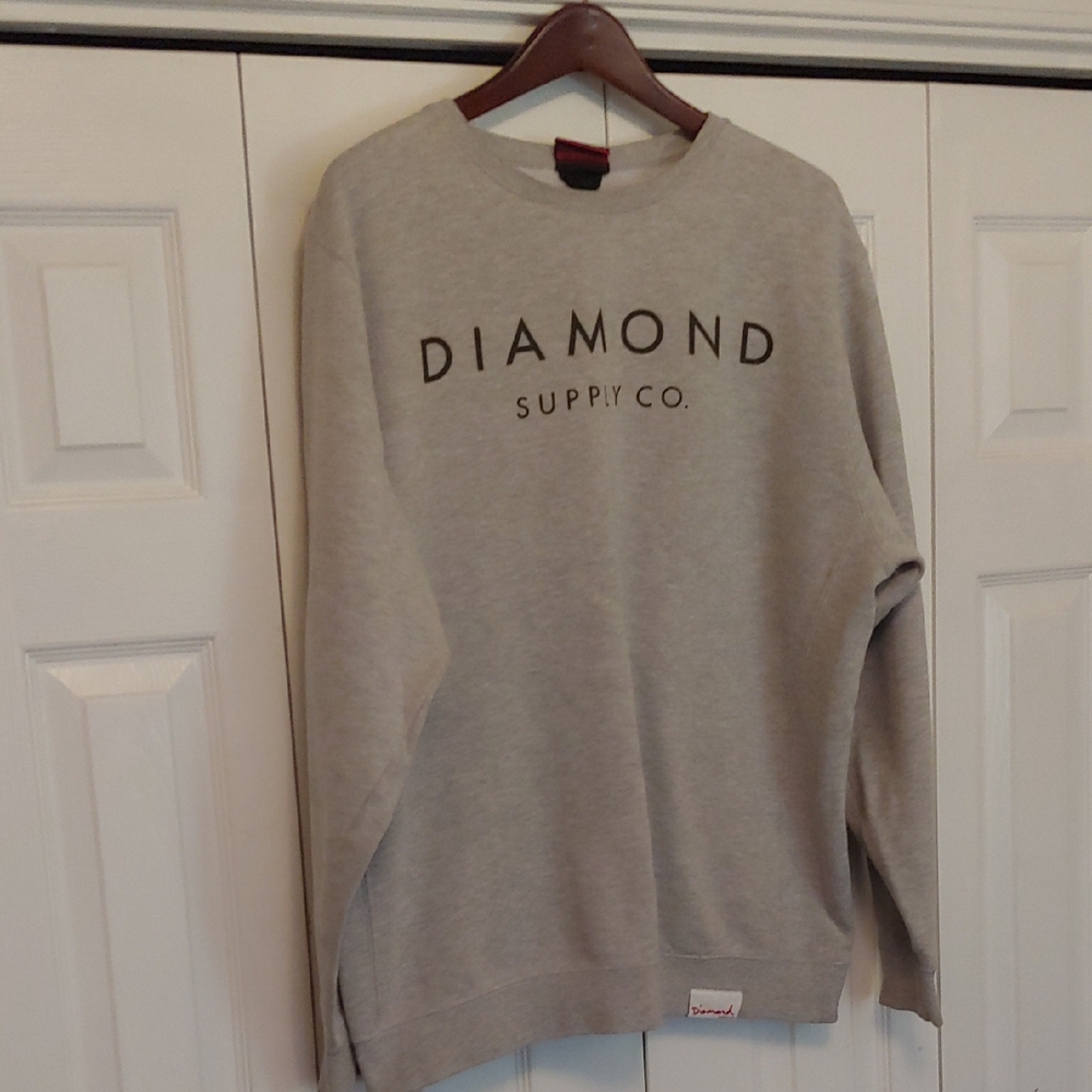 Diamond Supply Co Gray Minimalist Crewneck Sweater